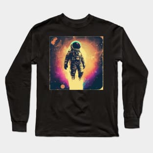 Vintage street art astronaut in space Long Sleeve T-Shirt